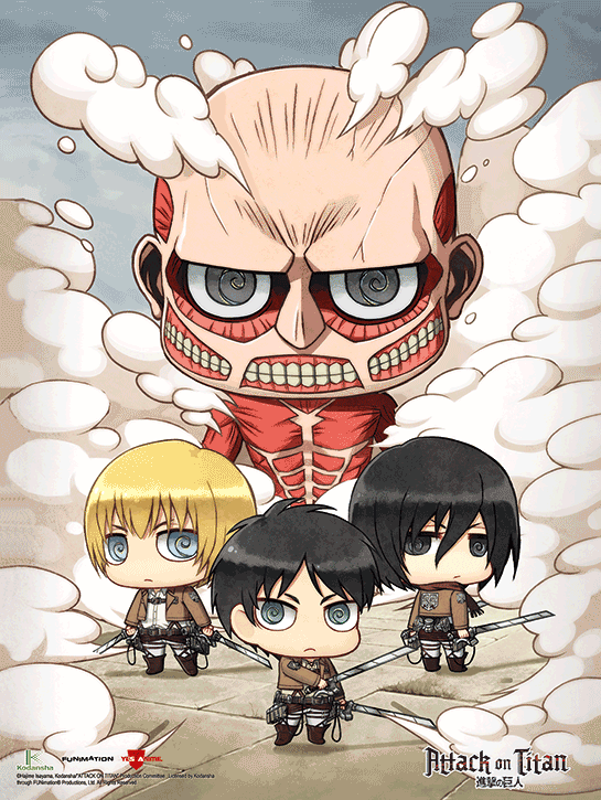 Attack on Titan - Chibi Clouds Lenticular Wall Art Poster