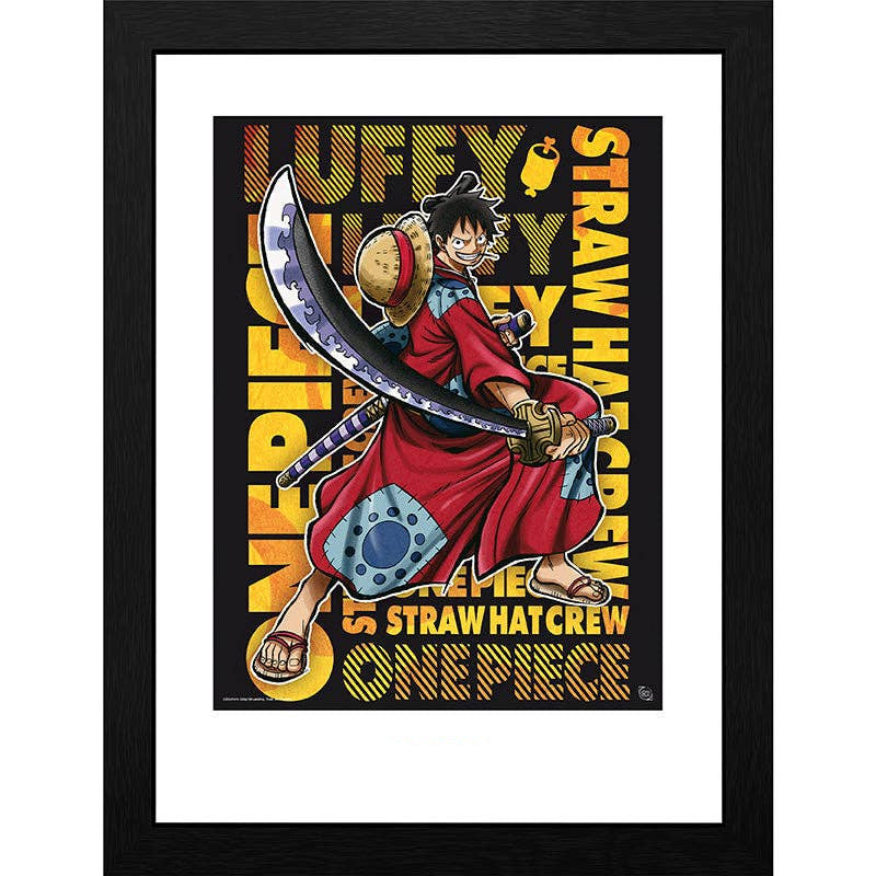 One Piece - Luffy in Wano Framed Poster 12" x 16"